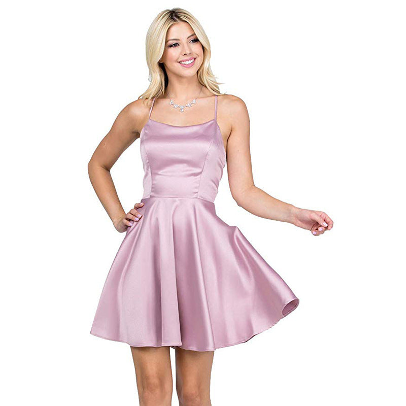 Leandra Satin Skater Dress