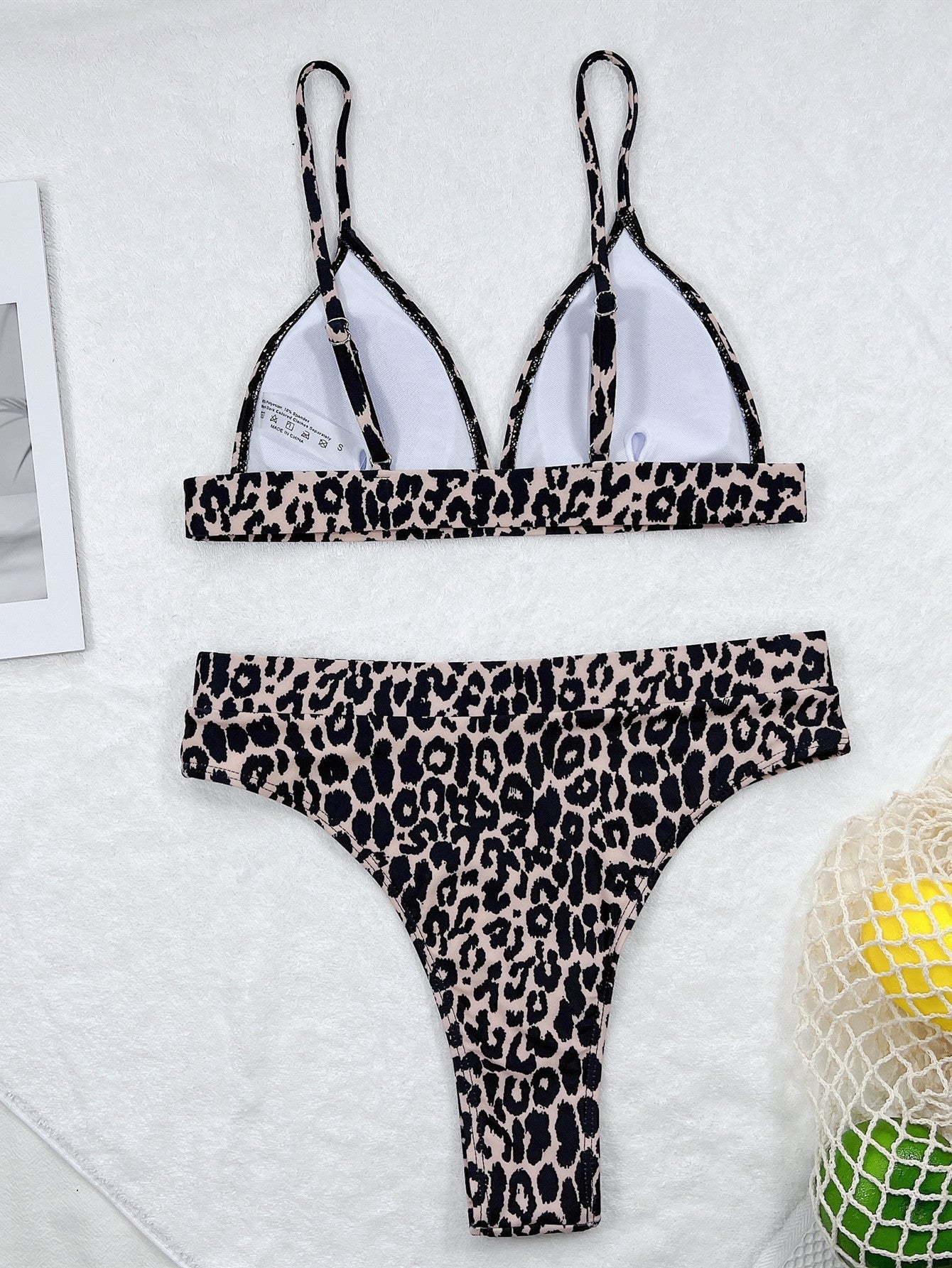 Elegant Leopard Print High Waist Bikini Set