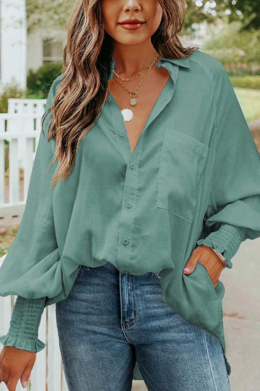 Wind of the Mediterranean Thin Mid-length Shirt Top