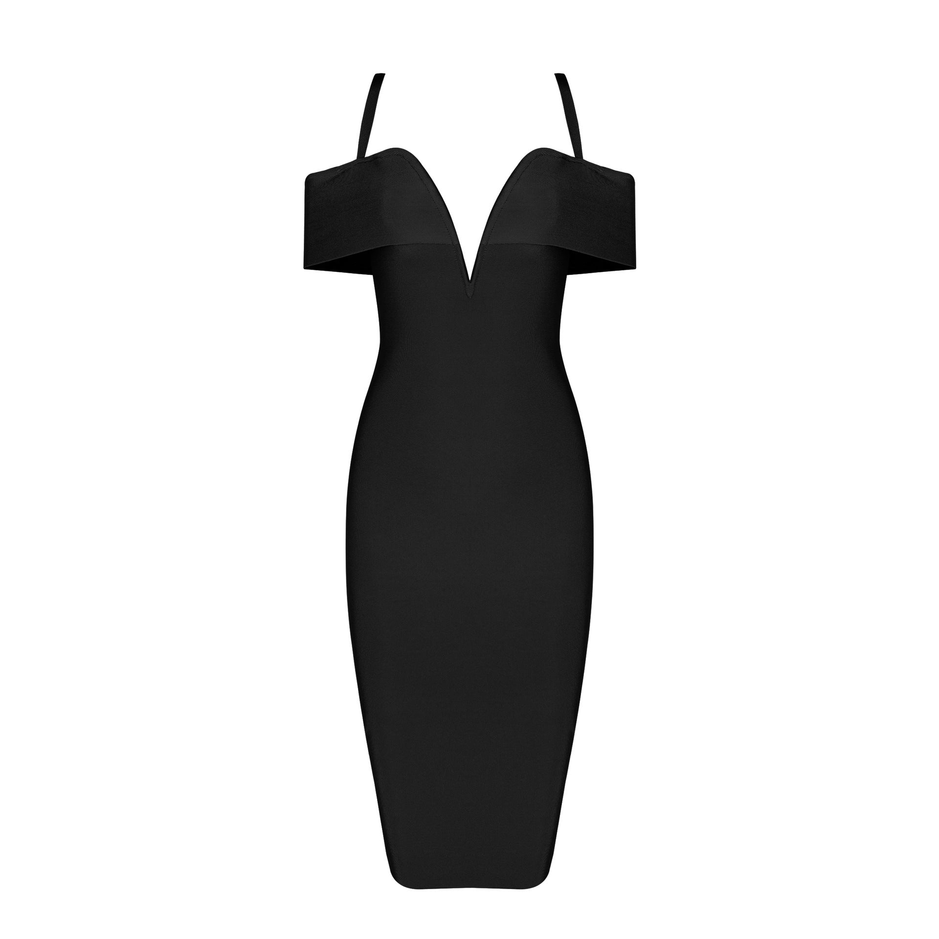 Black Off-the-shoulder Sexy Bandage Cocktail Dress