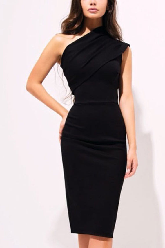 One Shoulder Sleeveless Bandage Prom Dress