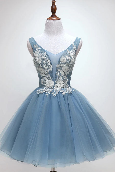 Lauren Princess Tulle Appliqued Short Homecoming Dress