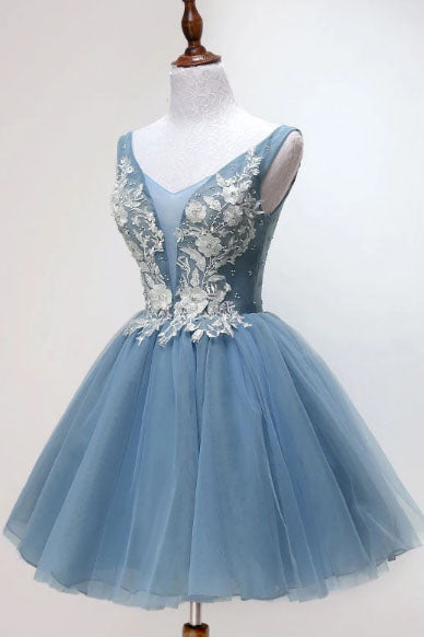 Lauren Princess Tulle Appliqued Short Homecoming Dress