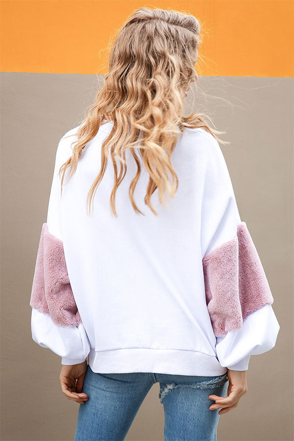 Scoop Rabbit Hair Panel Sweatshirt