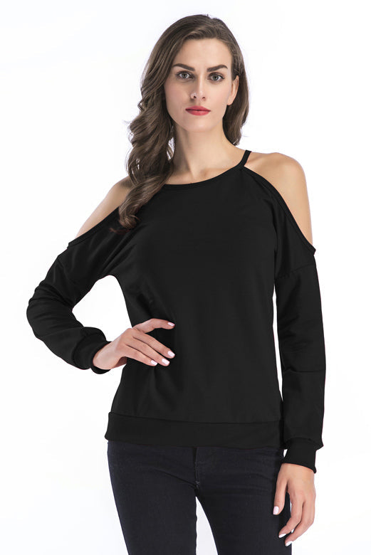 Red Dropped Shoulder Long Sleeve Sweatshirt - Mislish