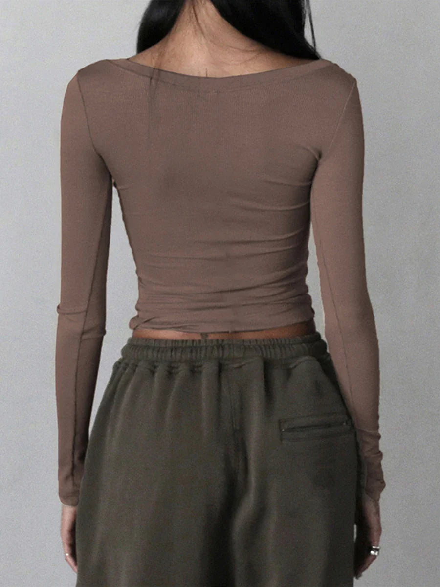 Racine Square Neck Ribbed Crop Top