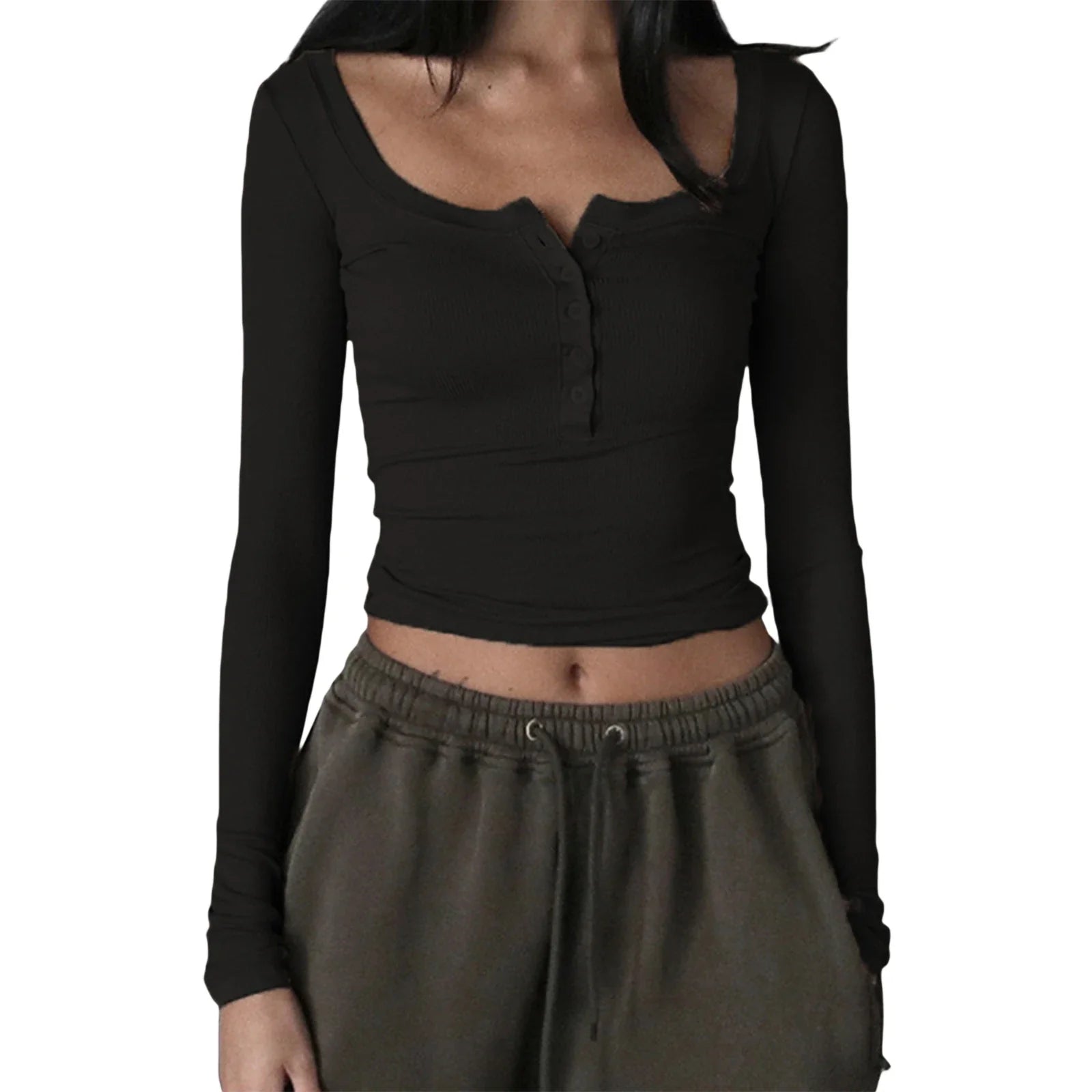 Racine Square Neck Ribbed Crop Top