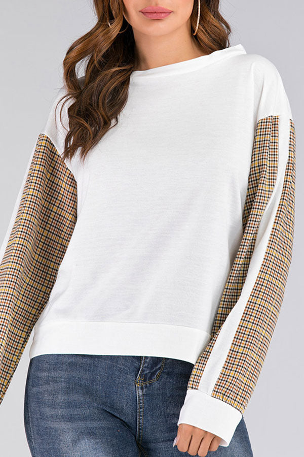 Check Patched Scoop Sweatshirt