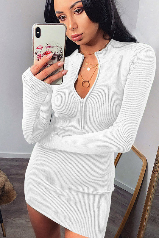 Sexy V-Neck Long Sleeve Casual Mini Dress