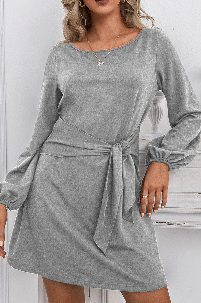 Short Black A-Line Long Sleeve Dress