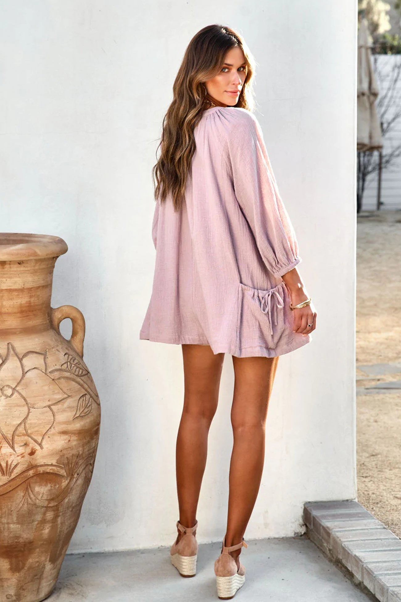 Single-breasted Solid Color Loose Rompers