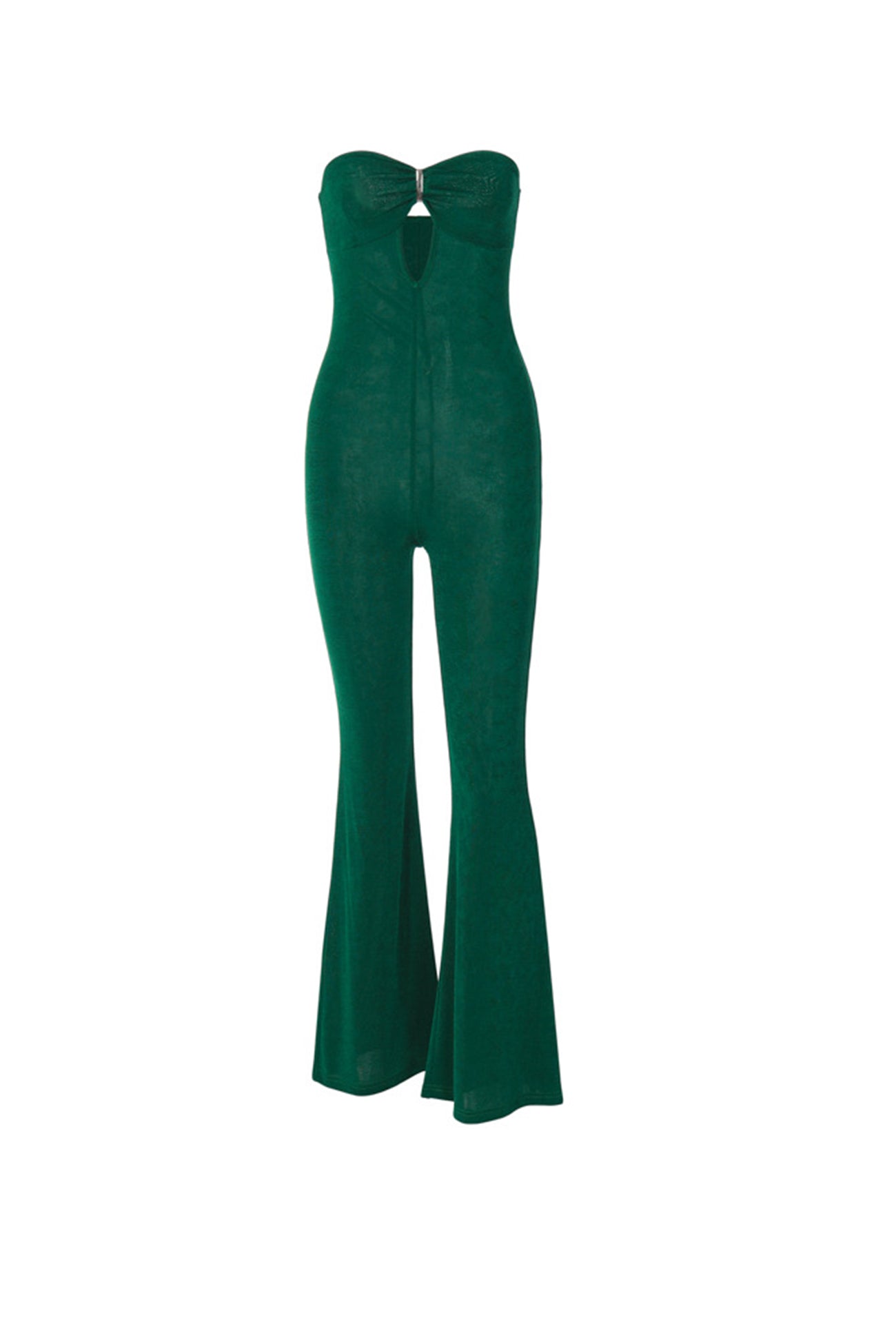 Strapless Cutout Flares Long Pants Jumpsuits