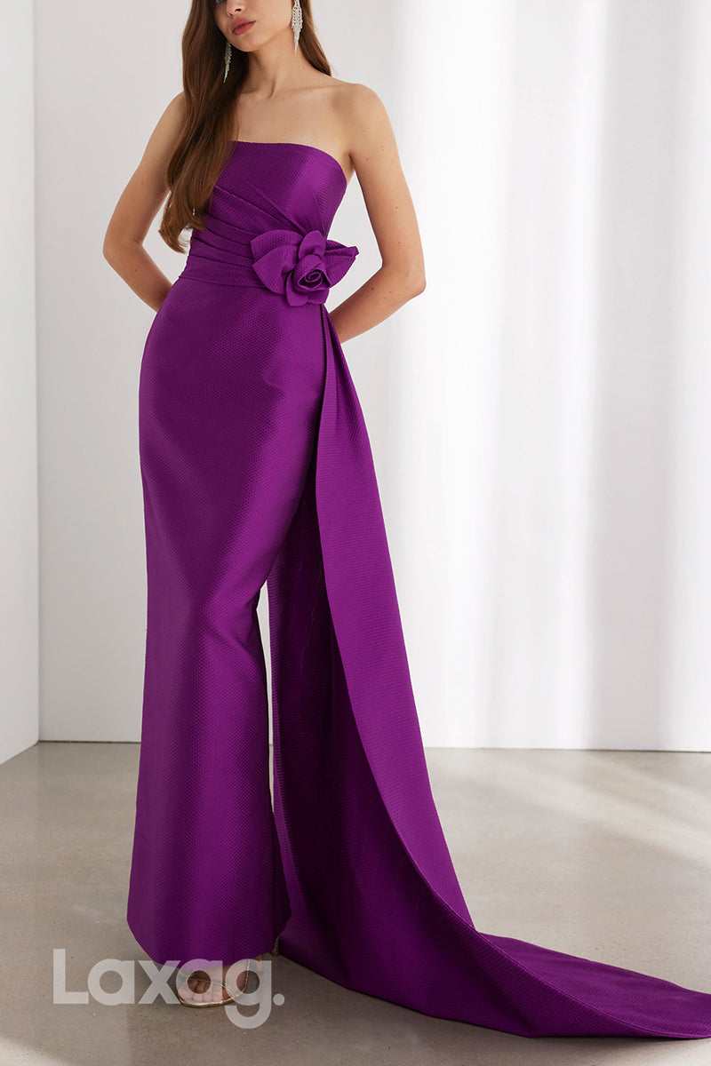 22808 - Strapless Elegant Mermaid Cocktail Party Formal Evening Dress with Train - Fashionpara