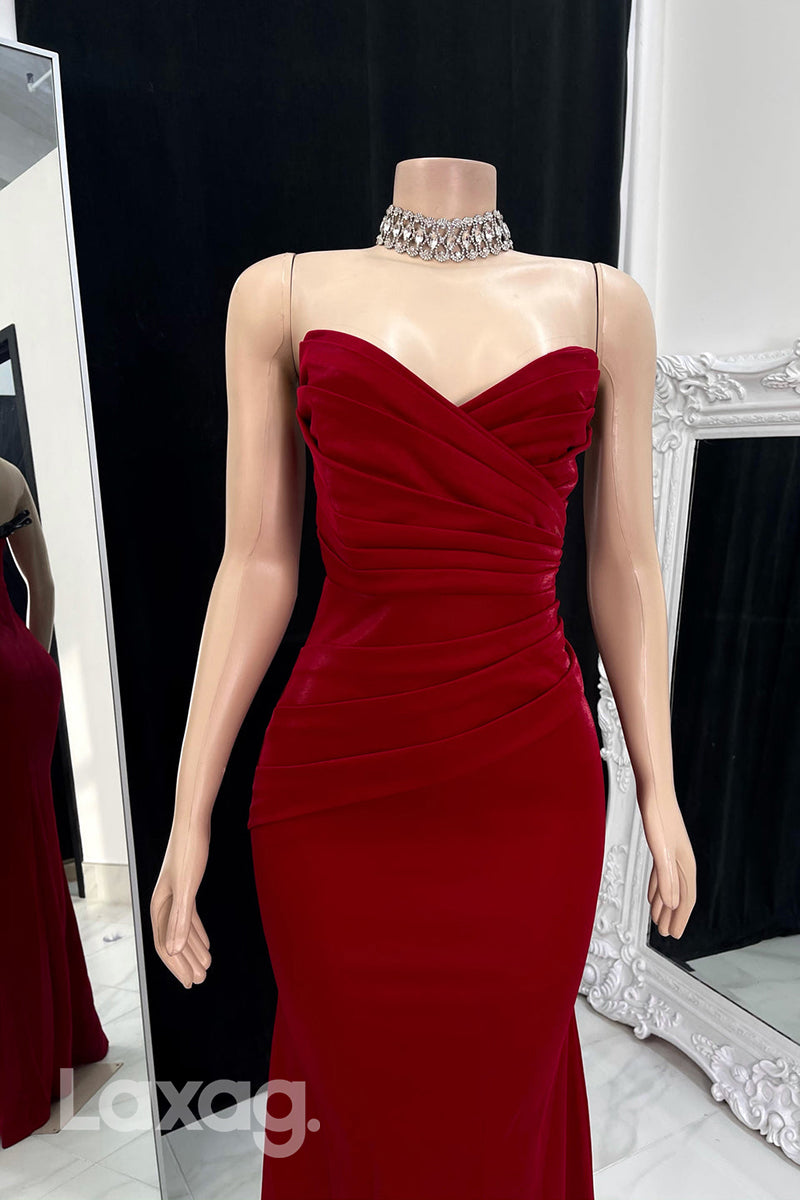 22586 - Strapless Sleek Satin Mermaid Prom Dresses for Black Girl Slay - Fashionpara