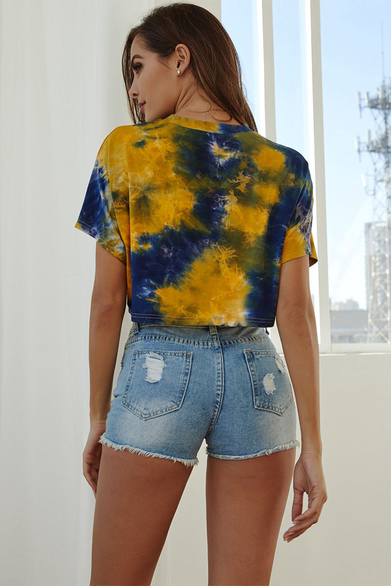 Tie-dyed Short Sleeve Crop T-shirt