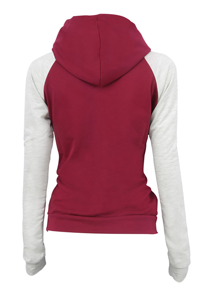 Two Tone Hooded Pullover Sweatshirt