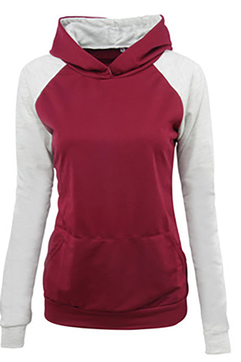 Two Tone Hooded Pullover Sweatshirt - Mislish