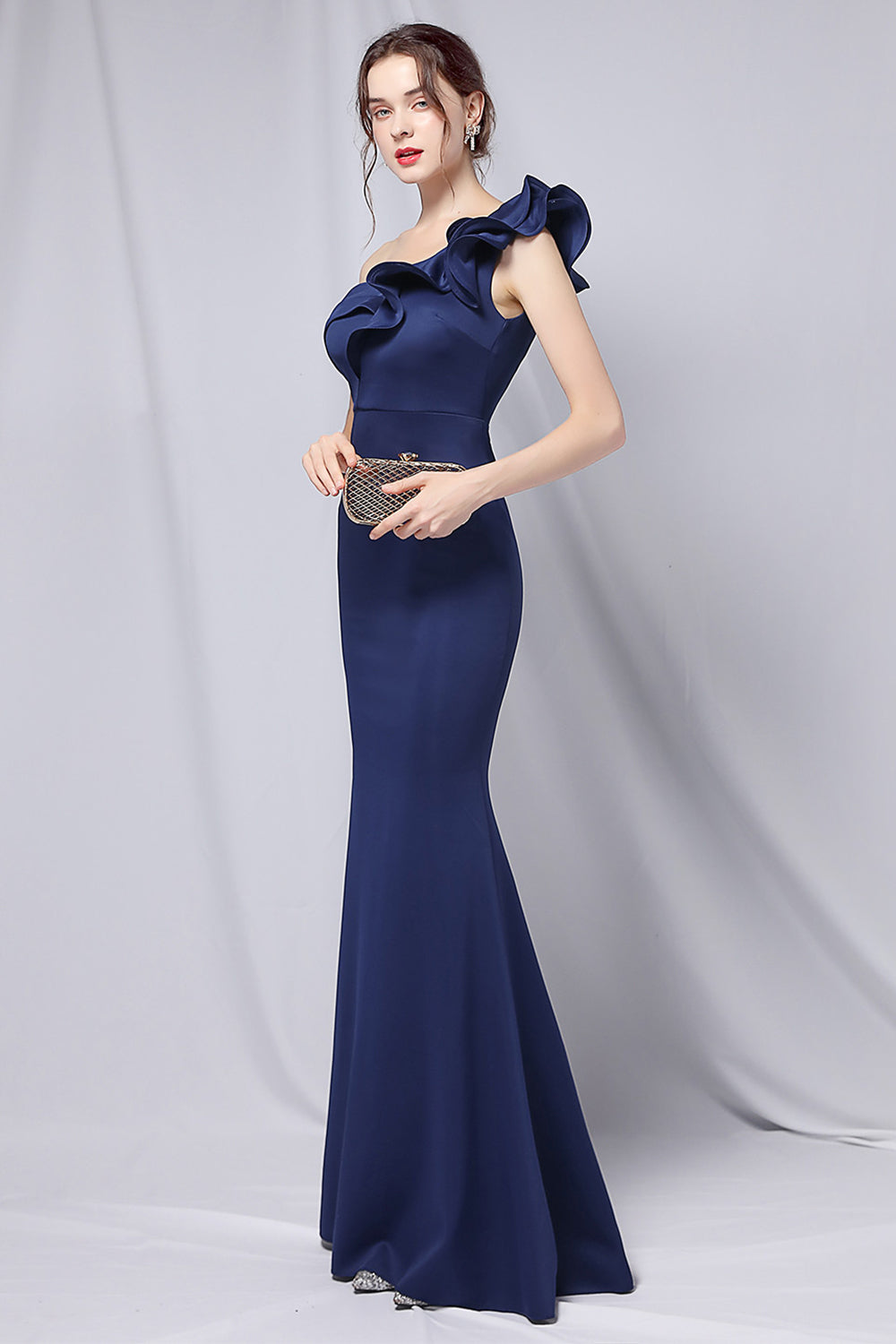 One Shoulder Simple Prom Dress