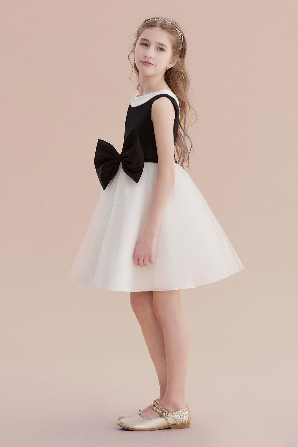 A-Line Affordable Bow Tulle Flower Girl Dress On Sale - Fashionpara