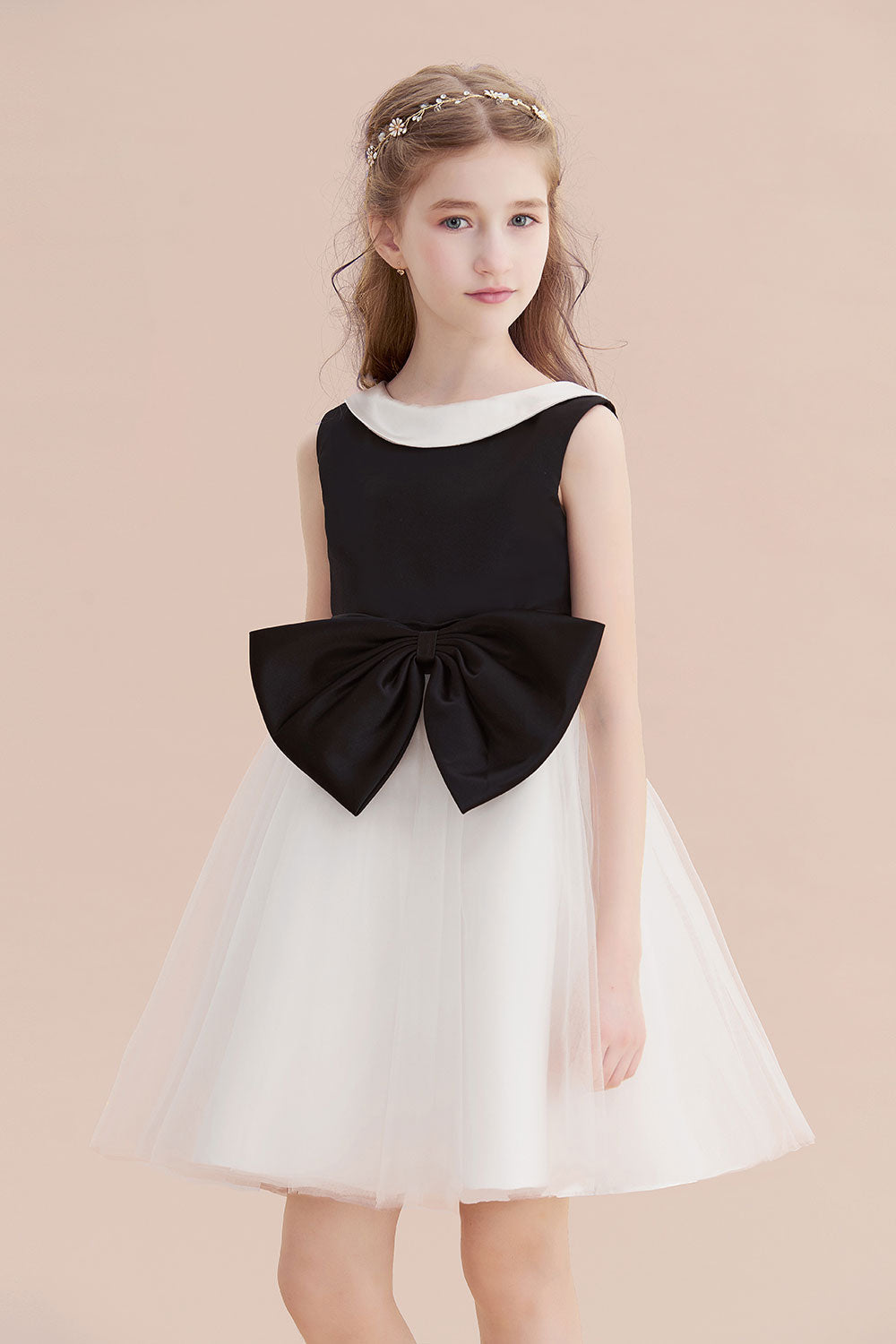 A-Line Affordable Bow Tulle Flower Girl Dress On Sale