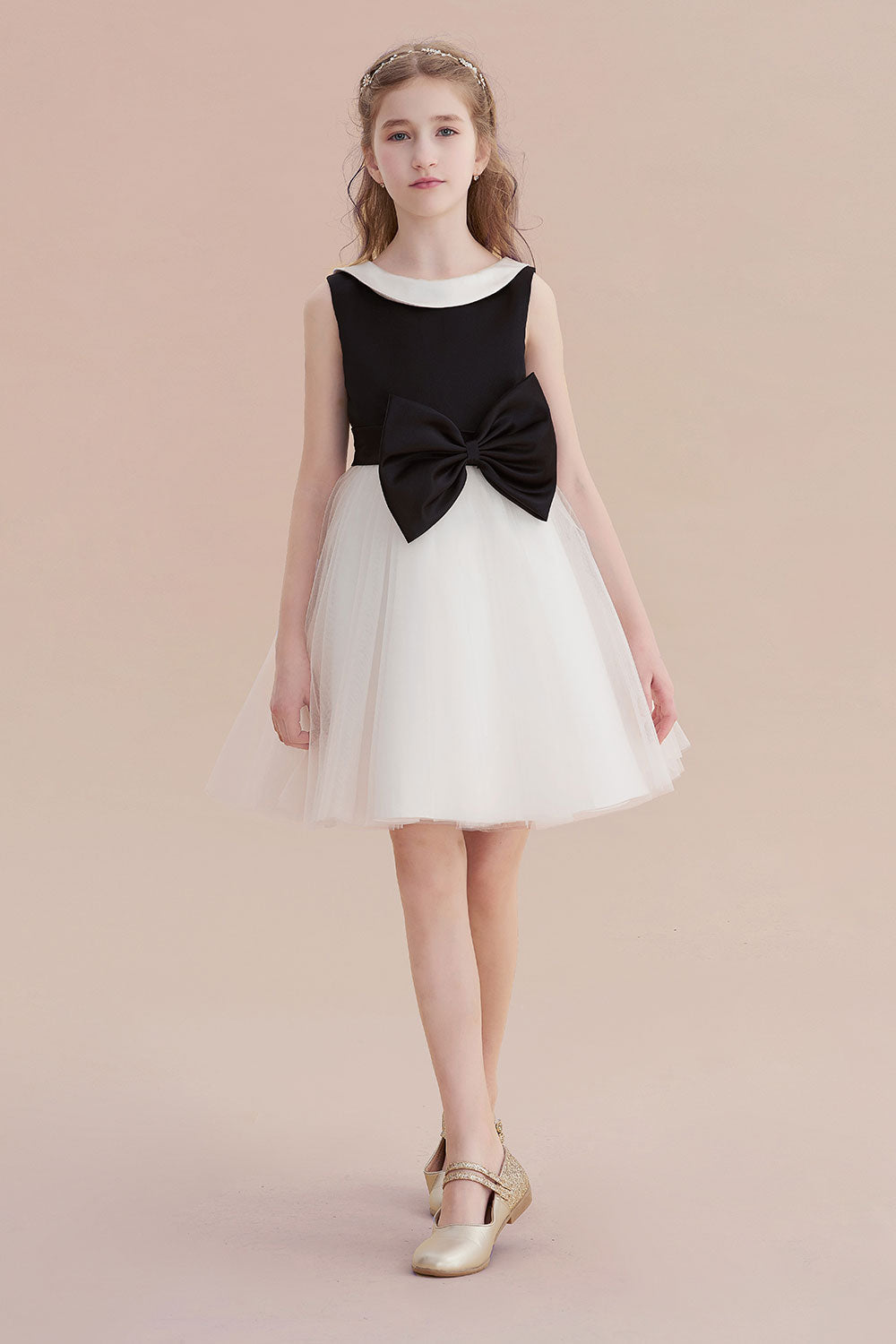 A-Line Affordable Bow Tulle Flower Girl Dress On Sale - Fashionpara