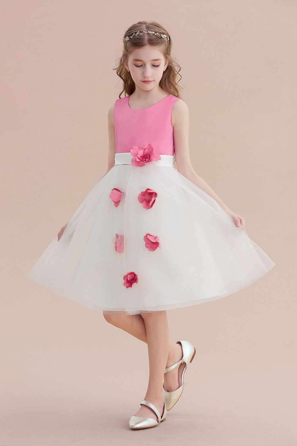 A-Line Affordable Tulle Flower Girl Dress - Fashionpara