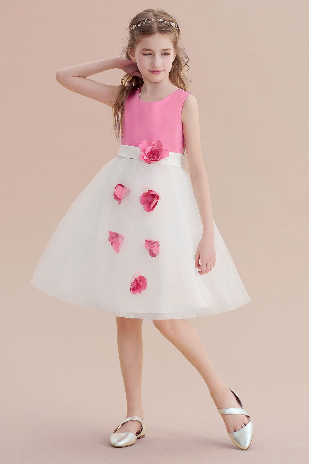 A-Line Affordable Tulle Flower Girl Dress