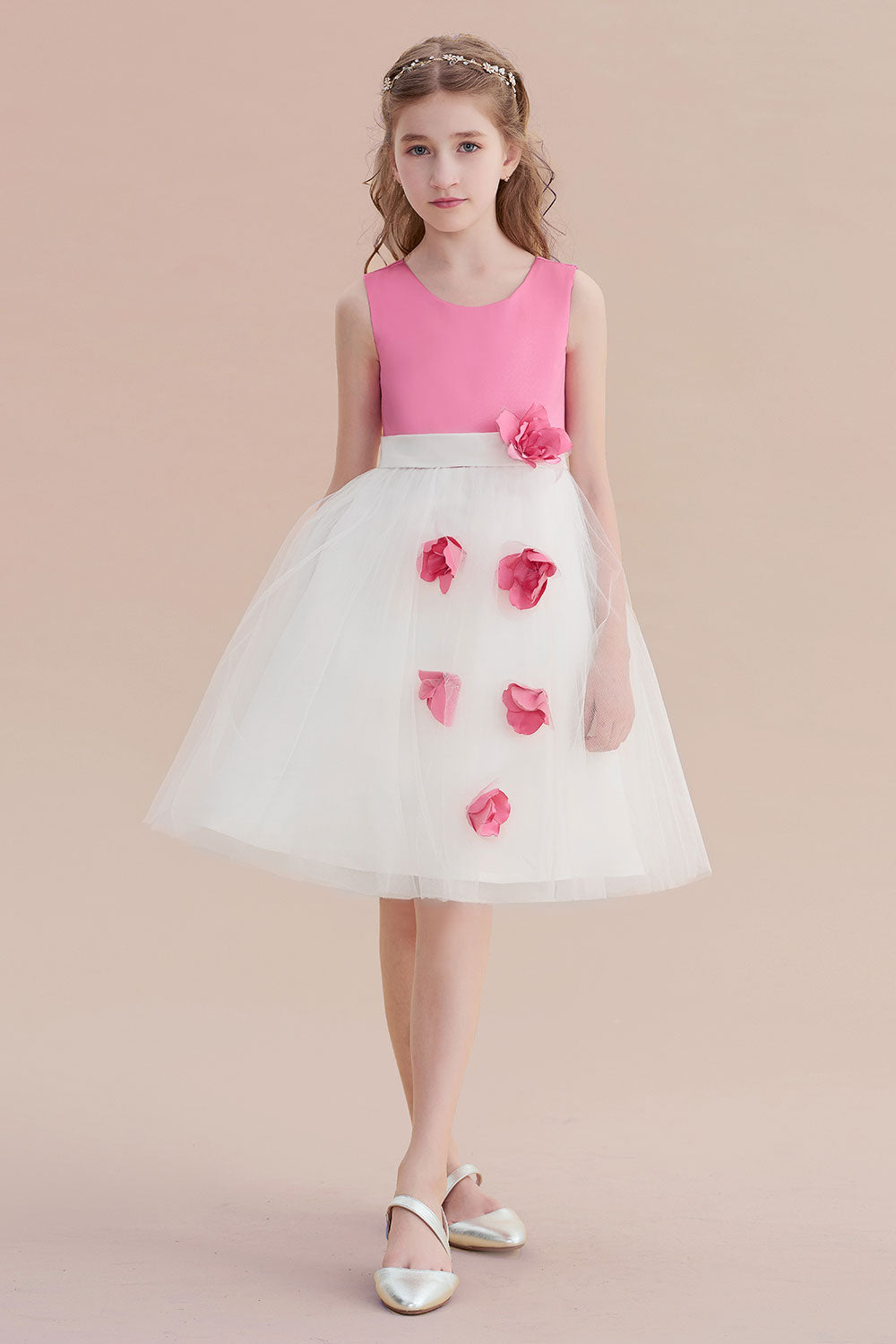 A-Line Affordable Tulle Flower Girl Dress