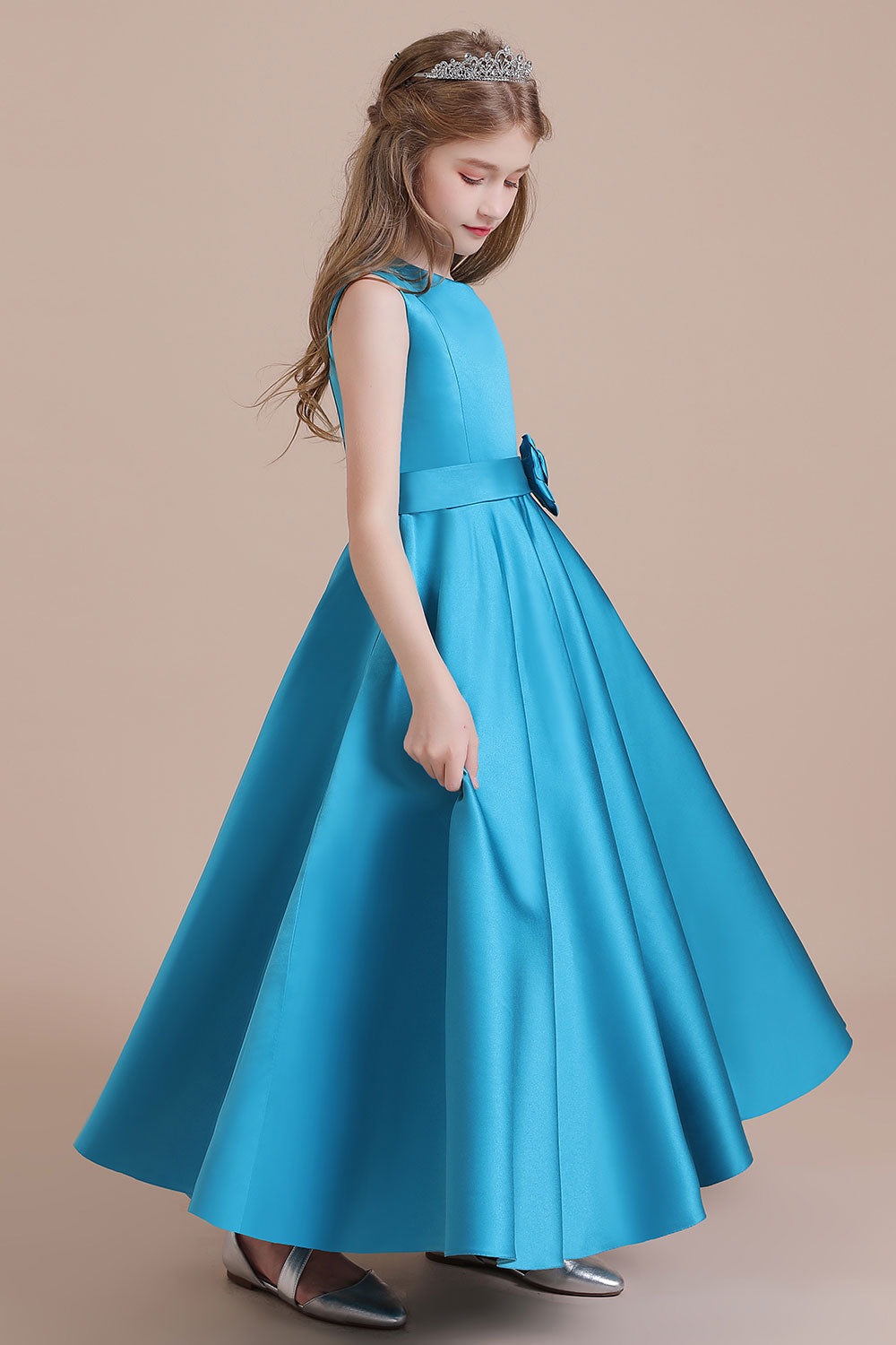 A-Line Awesome Satin Flower Girl Dress