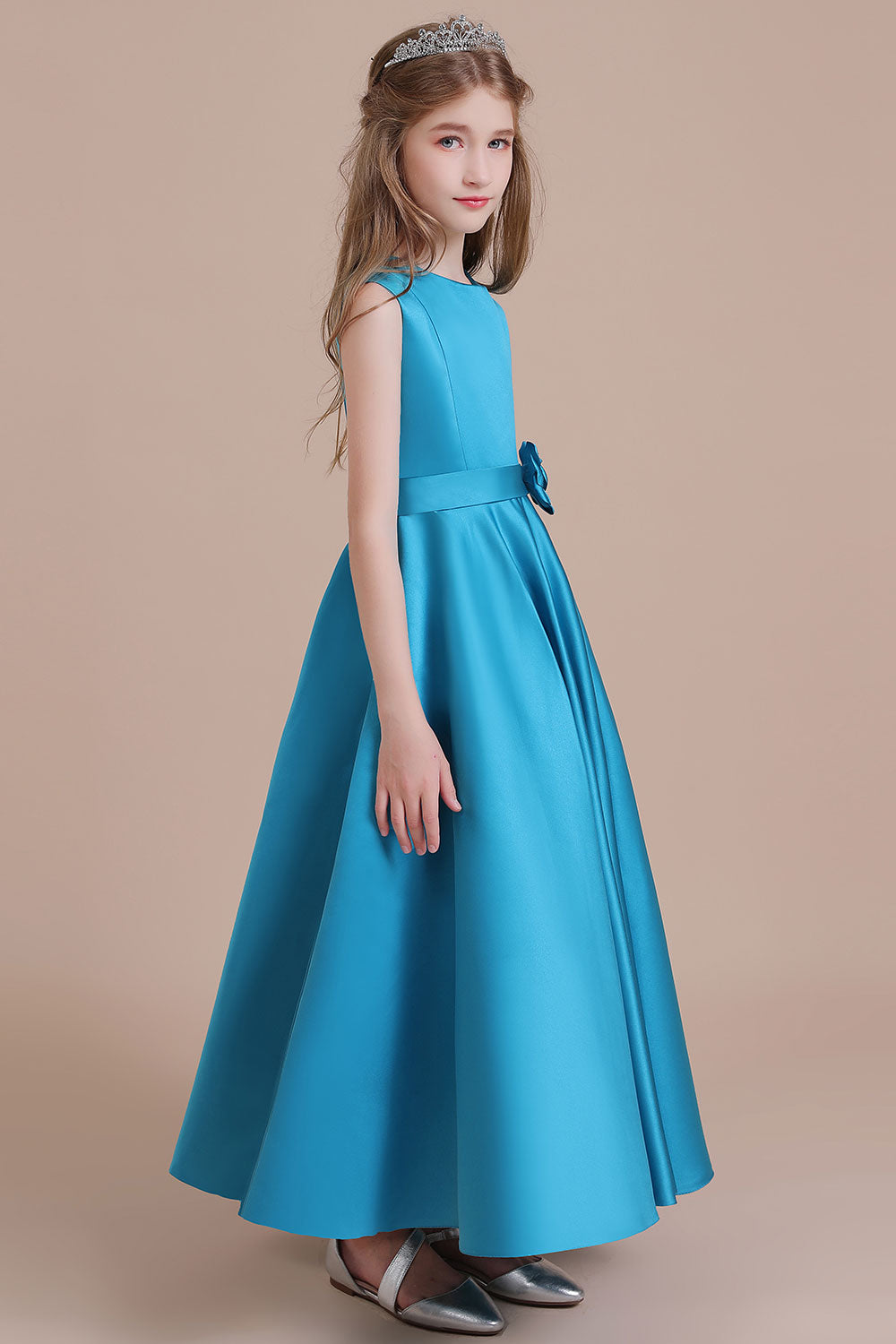 A-Line Awesome Satin Flower Girl Dress