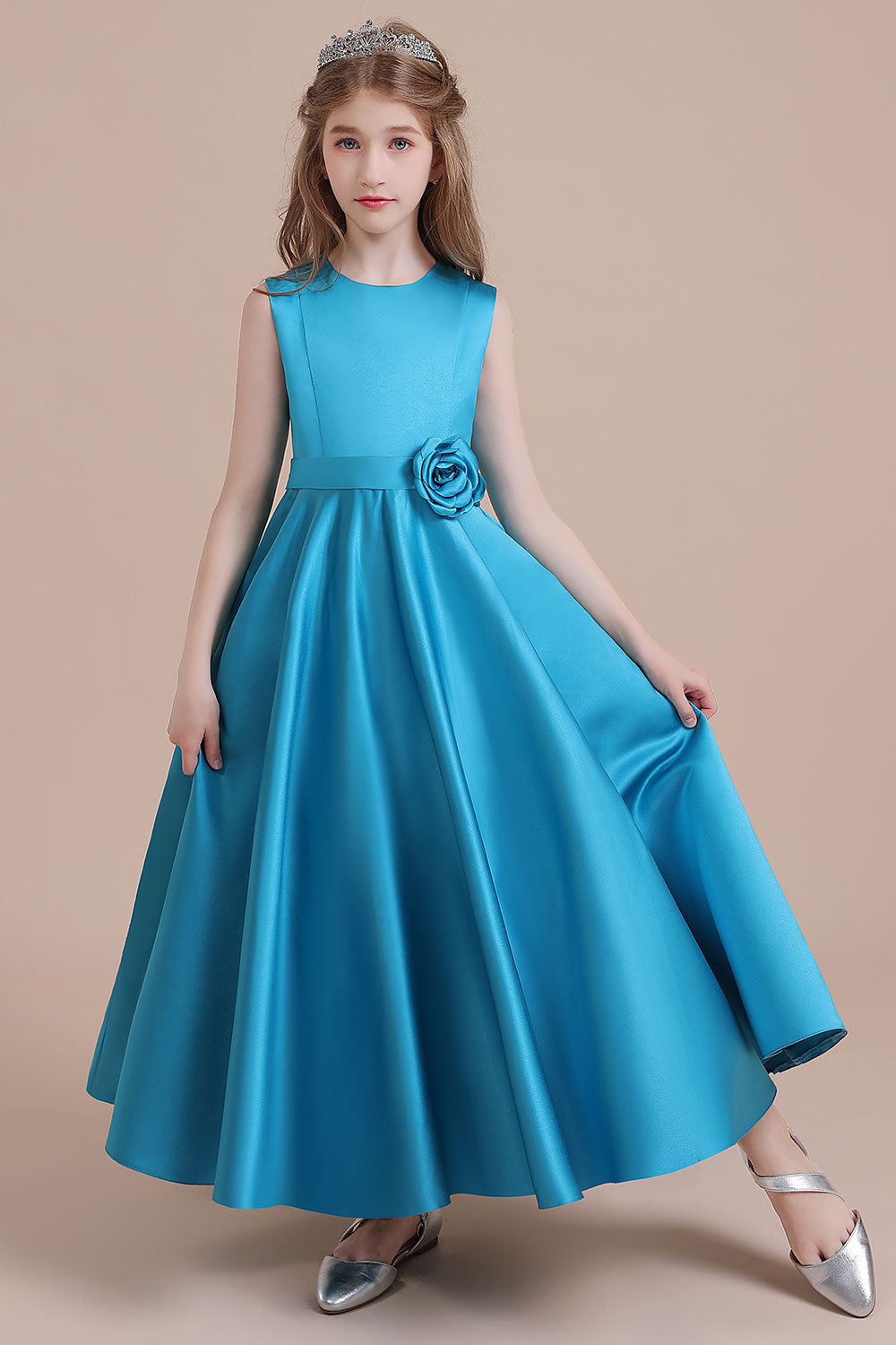 A-Line Awesome Satin Flower Girl Dress