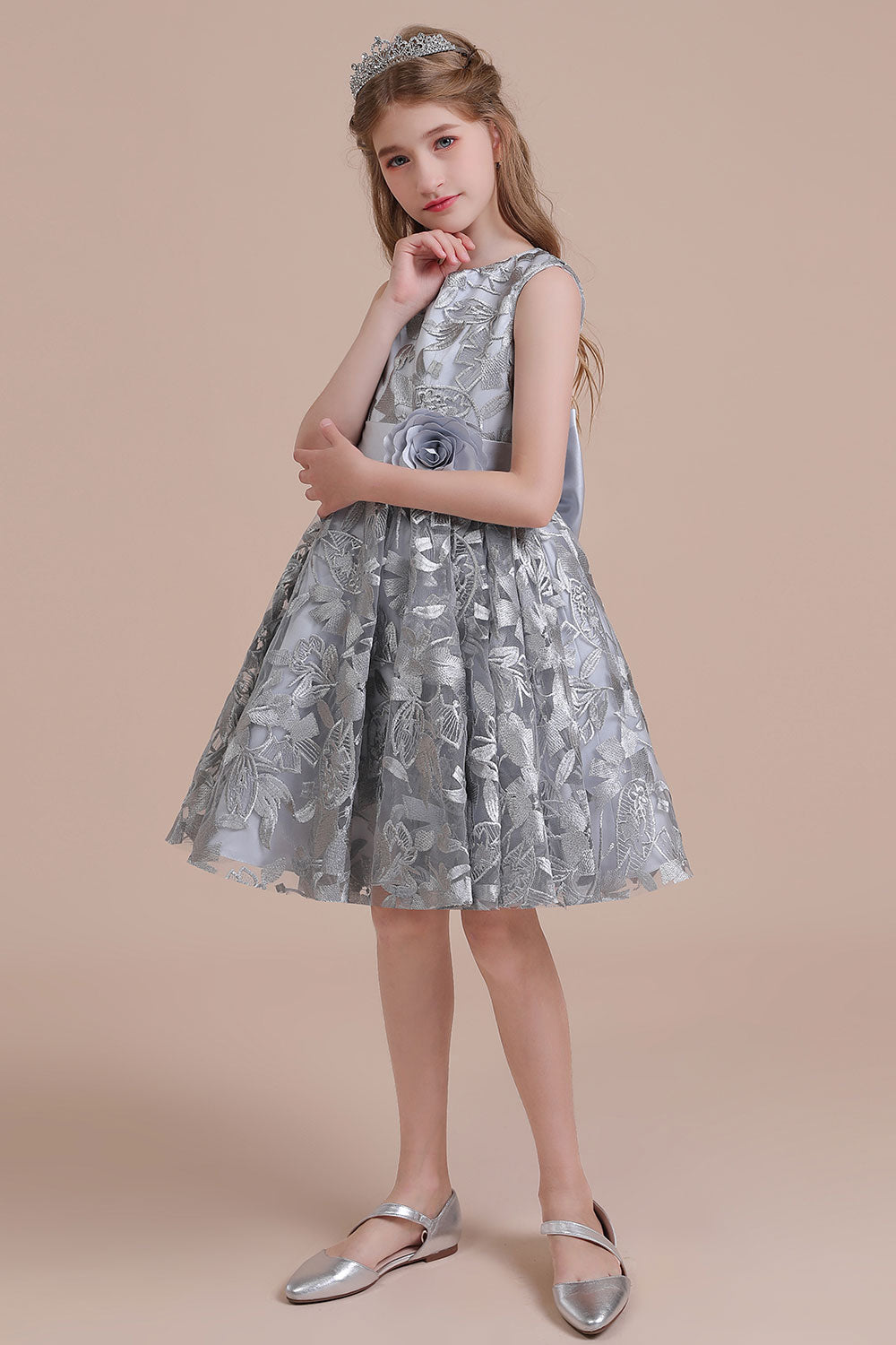 A-Line Chic Bow Tulle Flower Girl Dress