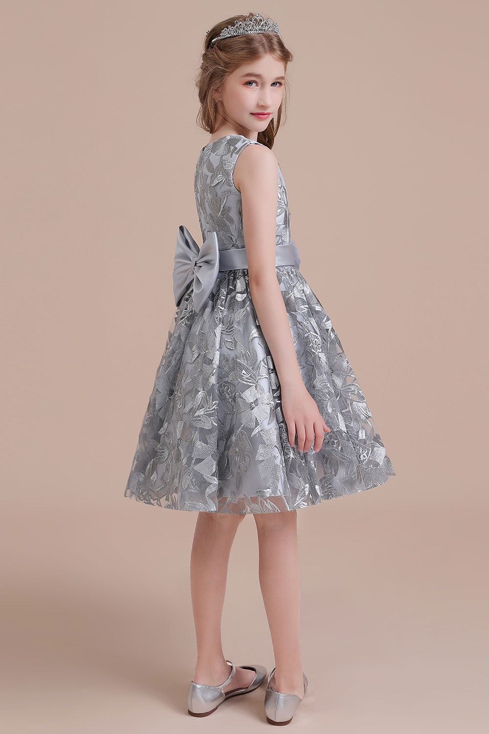 A-Line Chic Bow Tulle Flower Girl Dress