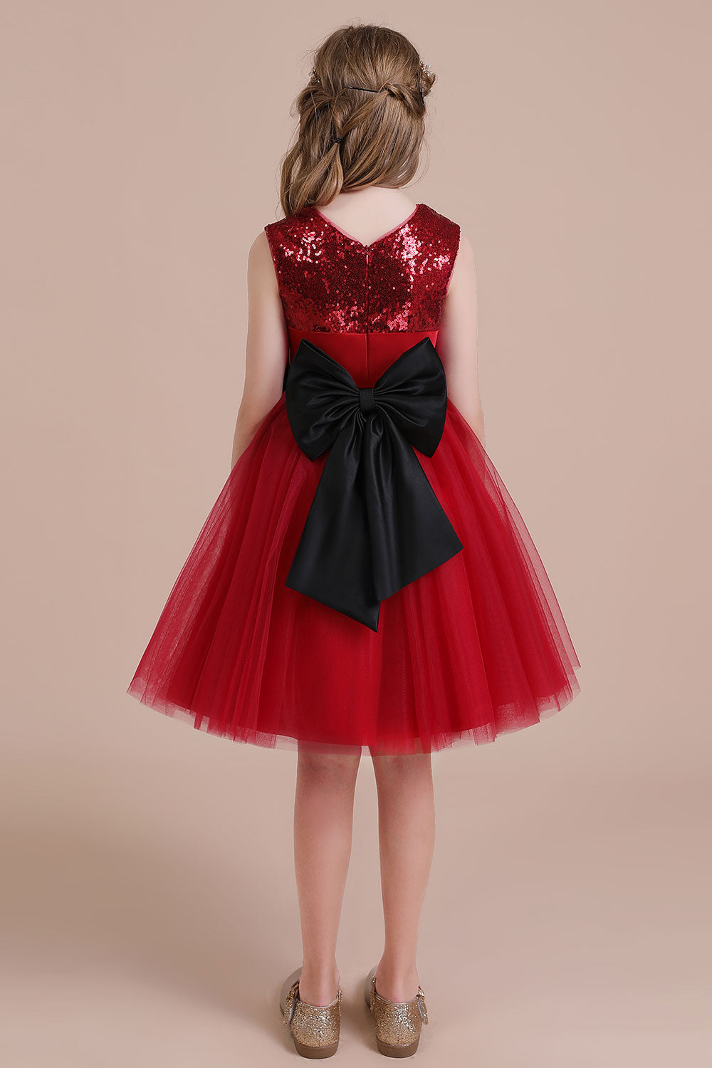 A-Line Graceful Sequins Tulle Flower Girl Dress - Fashionpara