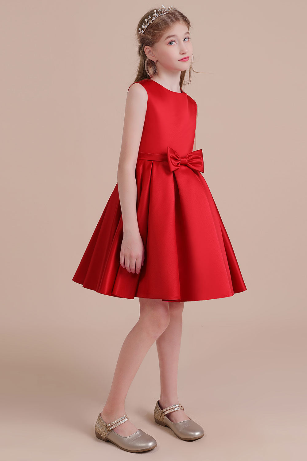 A-Line Latest Satin Flower Girl Dress - Fashionpara