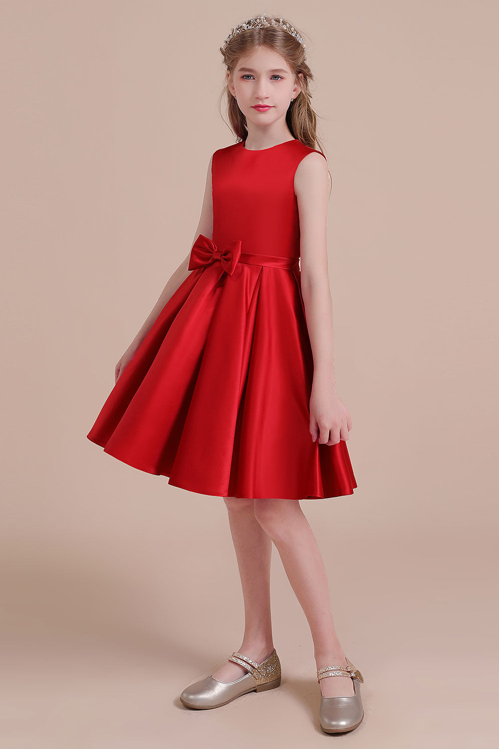 A-Line Latest Satin Flower Girl Dress - Fashionpara