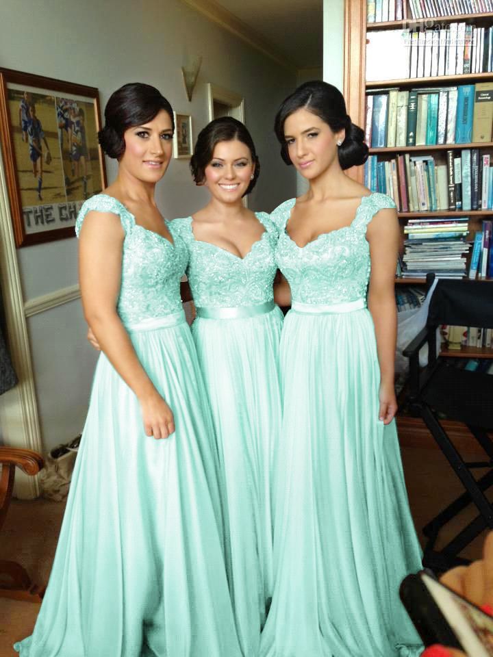 Elegant V Neck A-Line Chiffon Bridesmaid Dress With Appliques