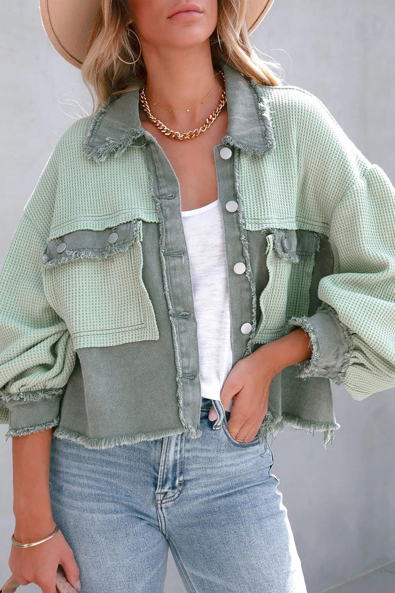 Patchwork Loose Short Jacket