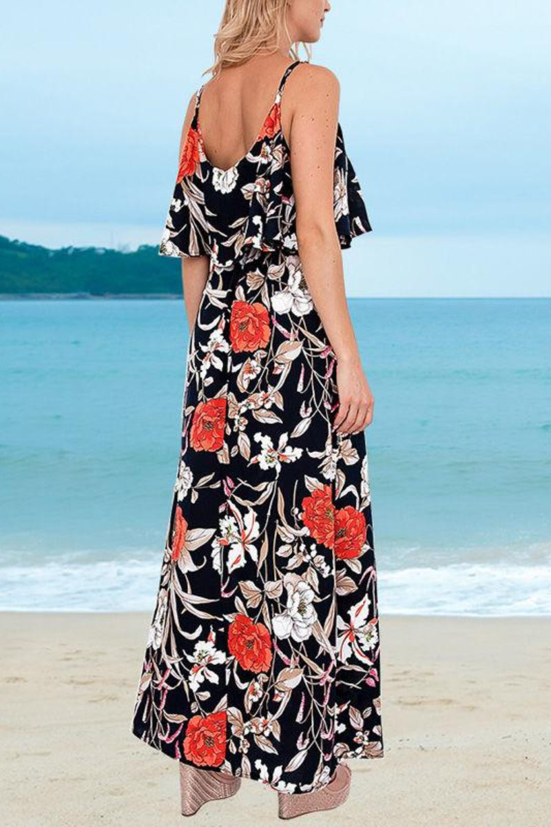 Print Floral Boho Women Fall Beach Dress