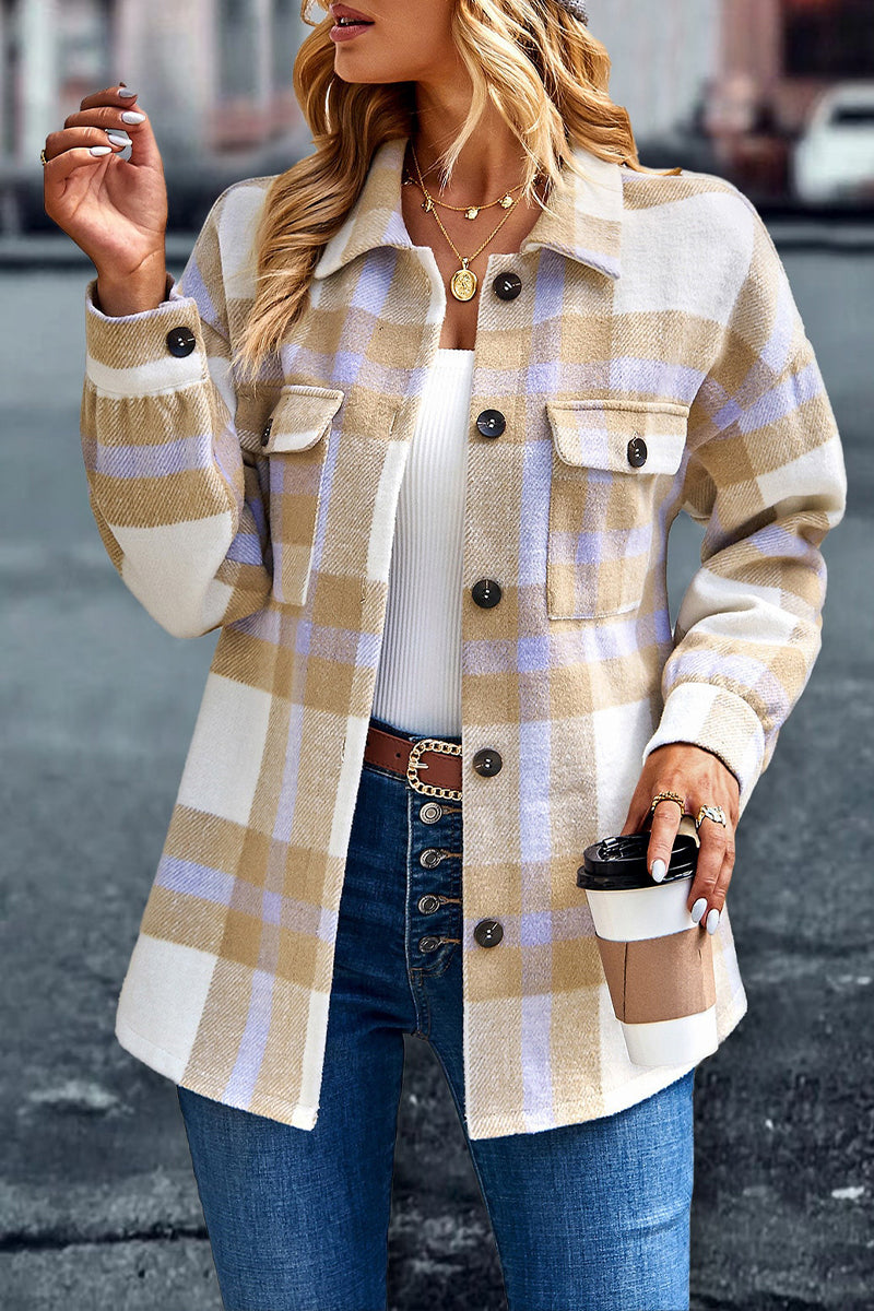 Contrasting Color Check Jacket