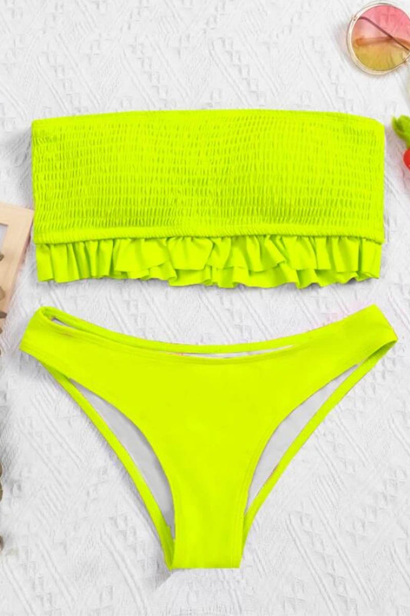 Ruffle Bandeau Two Piece Swimsuit