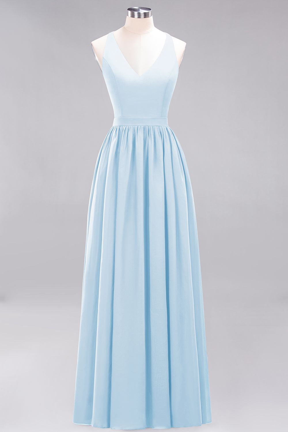 Affordable Chiffon V-Neck Sleeveless Lace Bridesmaid Dresses