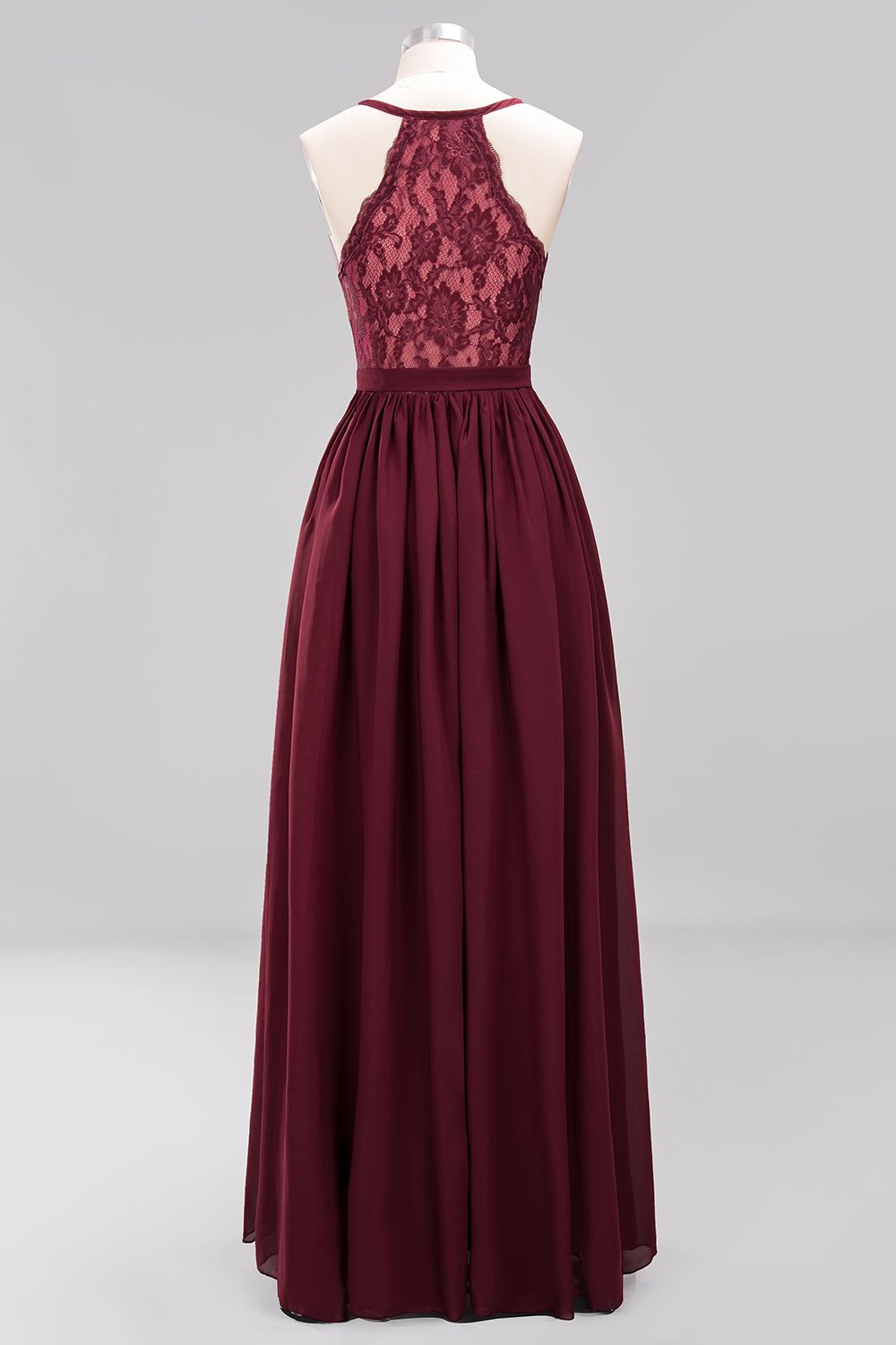 Affordable Chiffon V-Neck Sleeveless Lace Bridesmaid Dresses