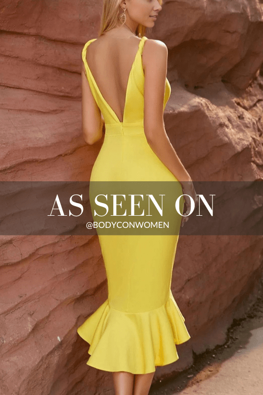 Alia Bodycon Dress - Sun Yellow - Fashionpara