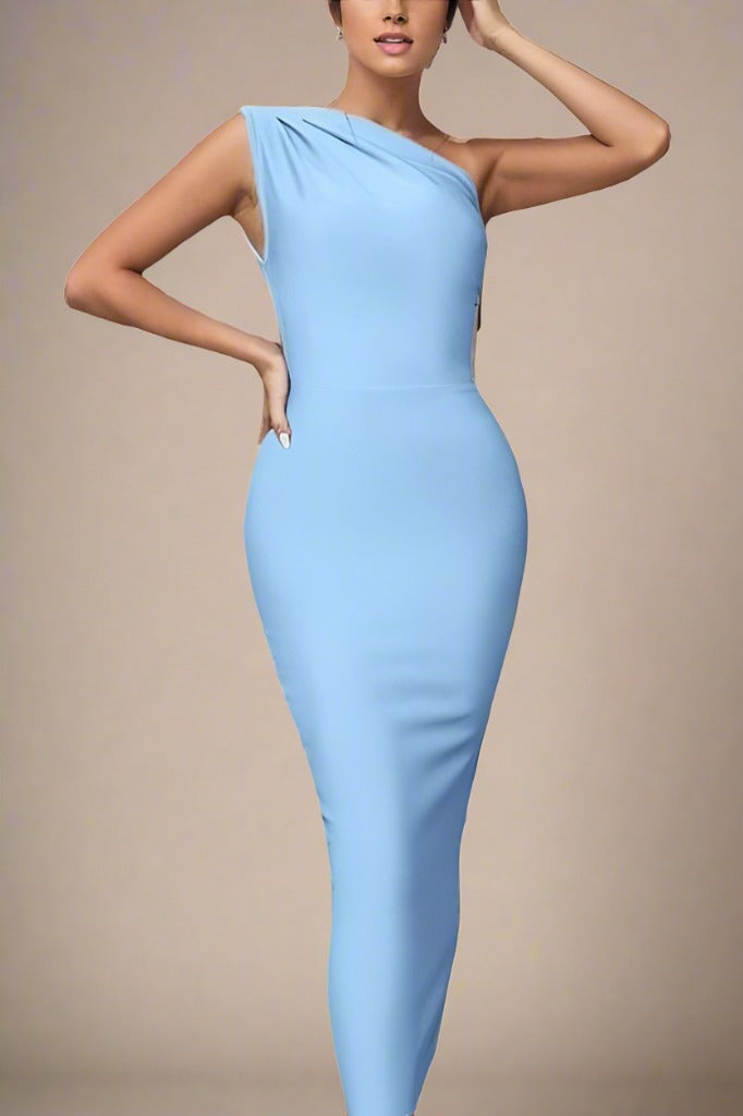 Ally Bodycon Midi Dress - Baby Blue