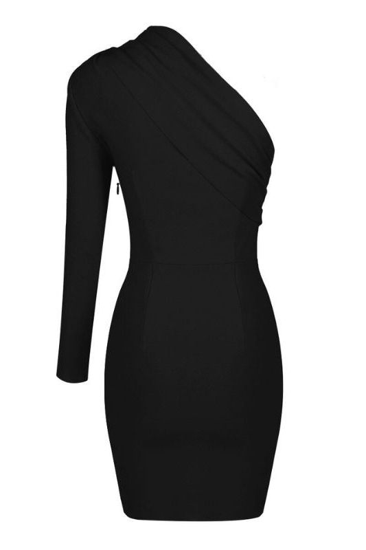 Ally Long Sleeve Bodycon Mini Dress - Classic Black - Fashionpara