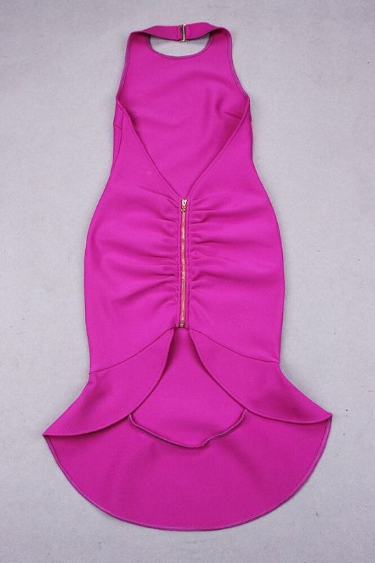 Ama Bodycon Backless Dress - Neon Purple