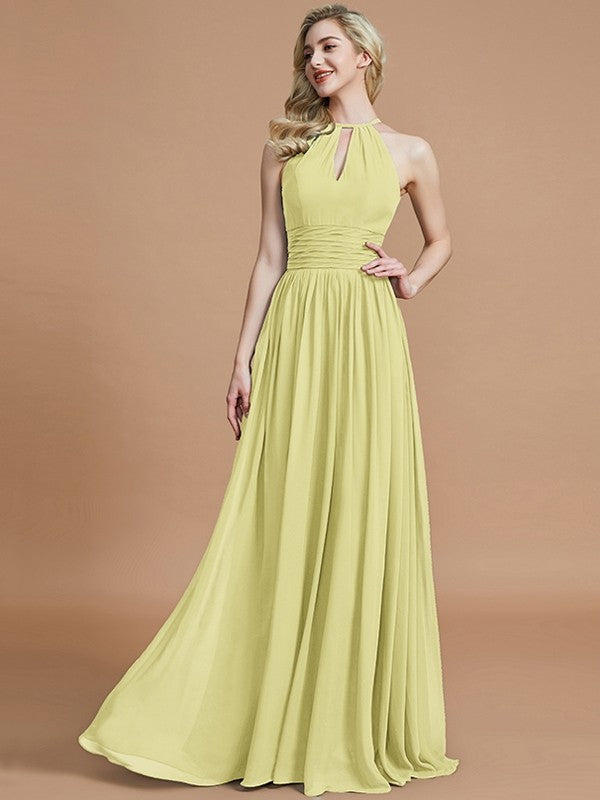 Amazing Chiffon Scoop Sleeveless Bridesmaid Dresses