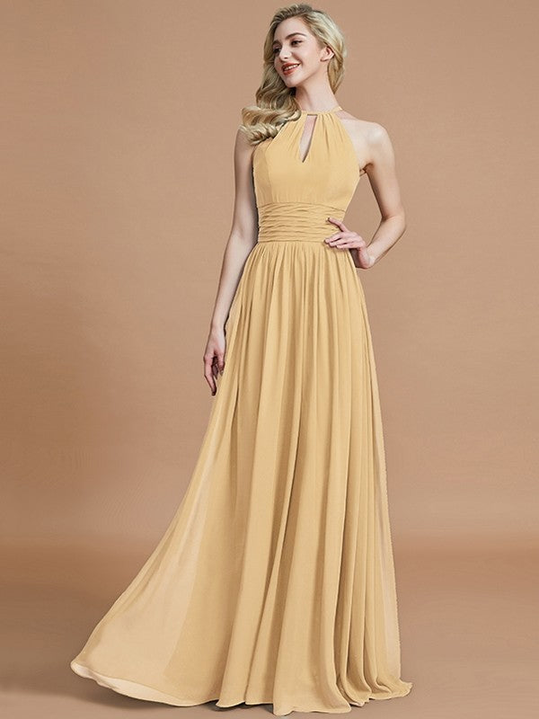 Amazing Chiffon Scoop Sleeveless Bridesmaid Dresses