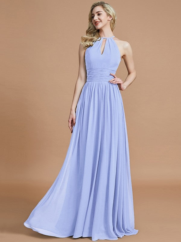 Amazing Chiffon Scoop Sleeveless Bridesmaid Dresses